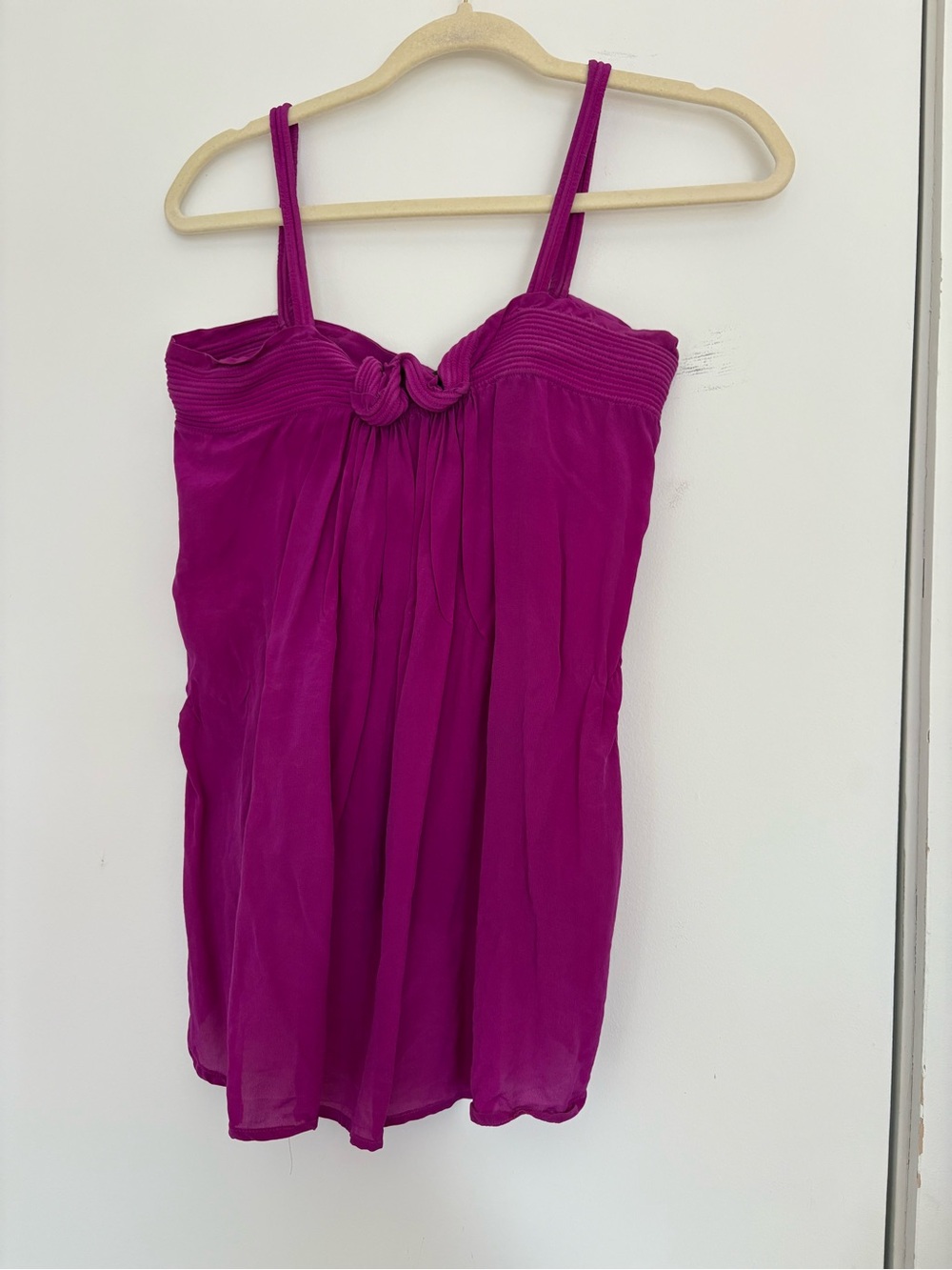 Women’s 100% silk Fuchsia Spaghetti Strap Top